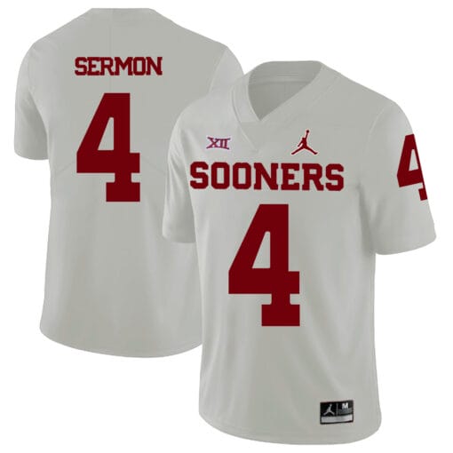 Oklahoma Sooners #4 Trey Sermon Football Jersey White