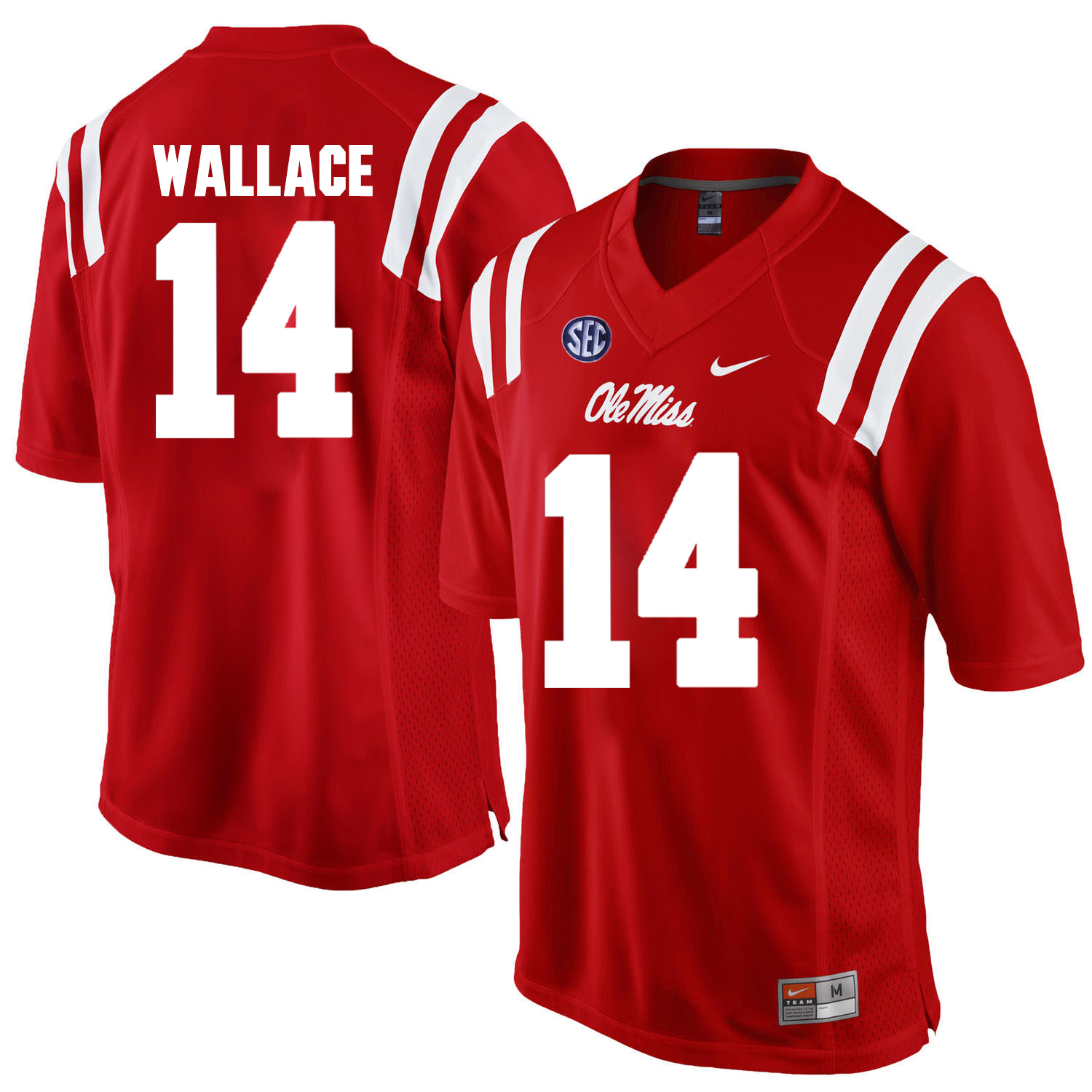 Ole Miss Rebels #14 Mike Wallace NCAA College Football Jersey Red