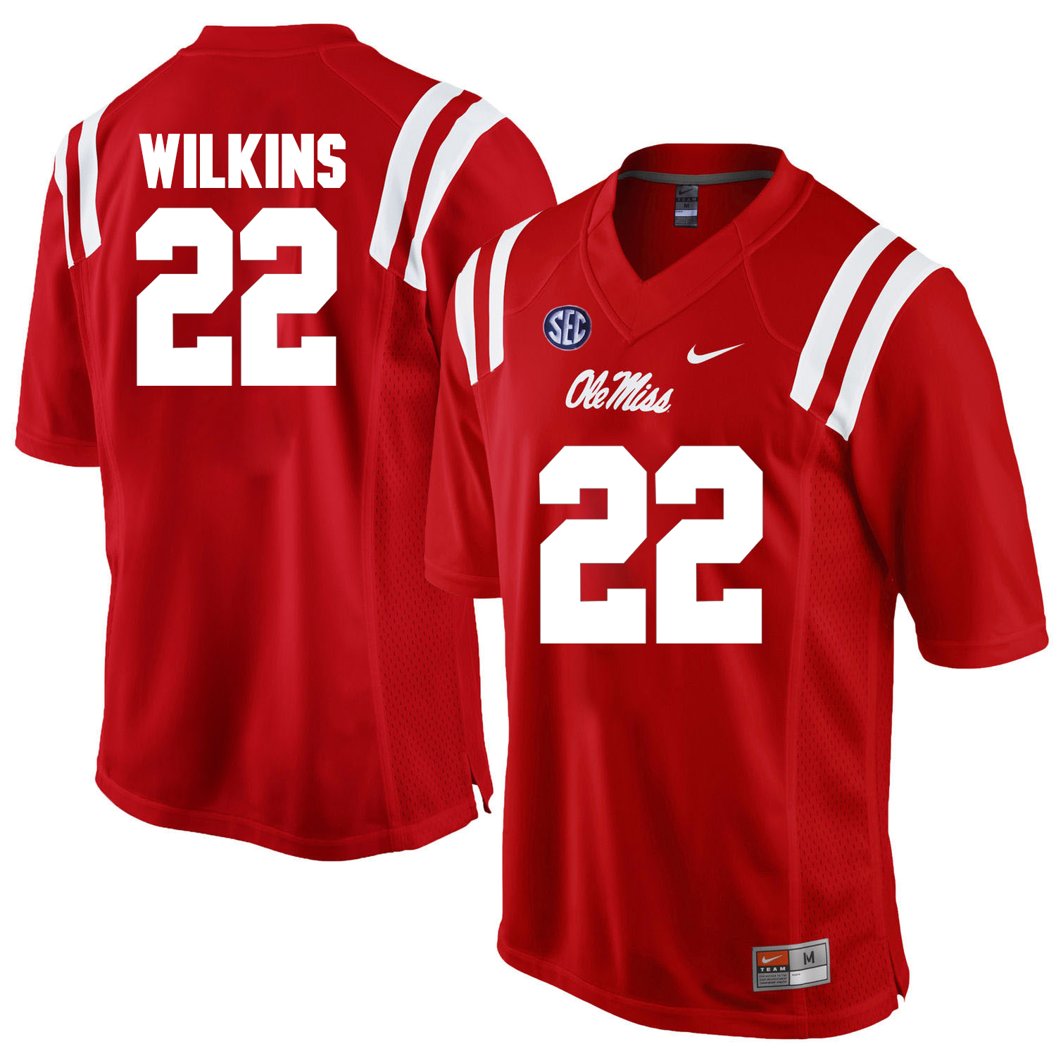 Ole Miss Rebels #22 Jordan Wilkins NCAA College Football Jersey Red