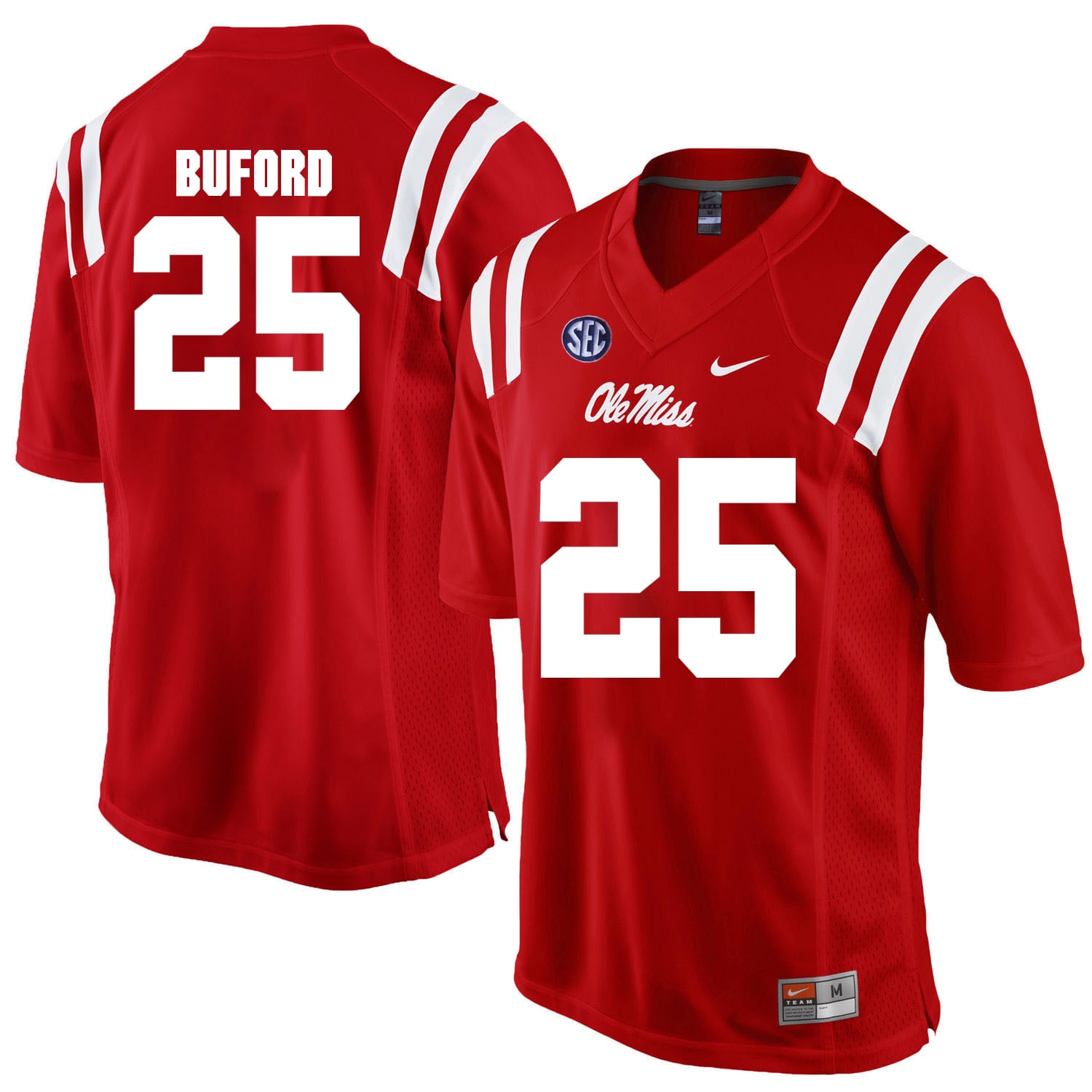 Ole Miss Rebels #25 D.K. Buford NCAA College Football Jersey Red