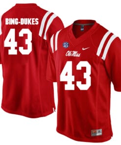 Ole Miss Rebels #43 Detric Bing Dukes College Football Jersey Red