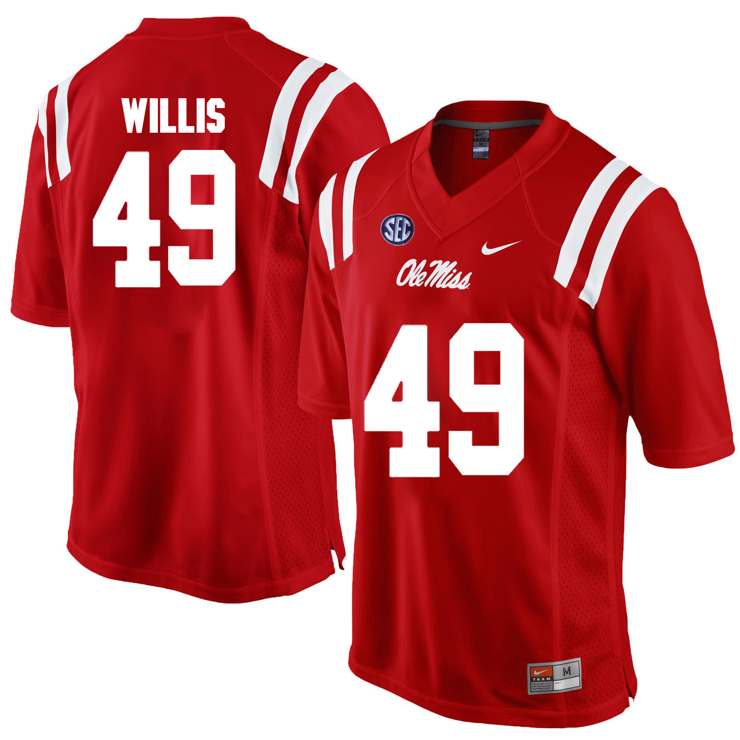 Ole Miss Rebels #49 Patrick Willis NCAA College Football Jersey Red