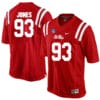 Ole Miss Rebels #93 D.J. Jones NCAA College Football Jersey Red