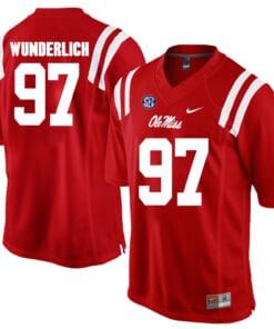 Ole Miss Rebels #97 Gary Wunderlich NCAA College Football Jersey Red