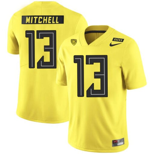 Oregon Ducks #13 Dillon Mitchell NCAA College Football Jersey Yellow