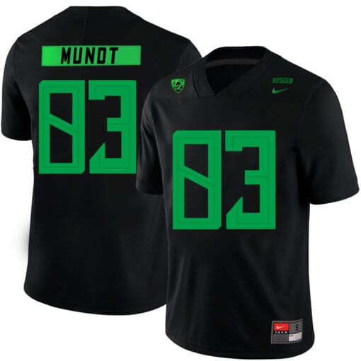 Oregon Ducks #83 Johnny Mundt NCAA College Football Jersey Black