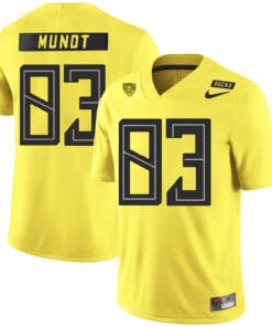 Oregon Ducks #83 Johnny Mundt NCAA College Football Jersey Yellow