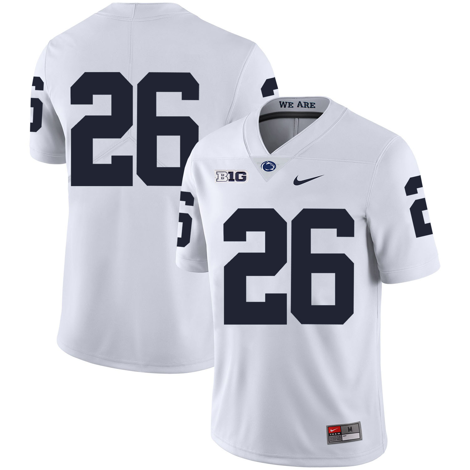 Penn State Nittany Lions #26 Saquon Barkley Football Jersey No Name White