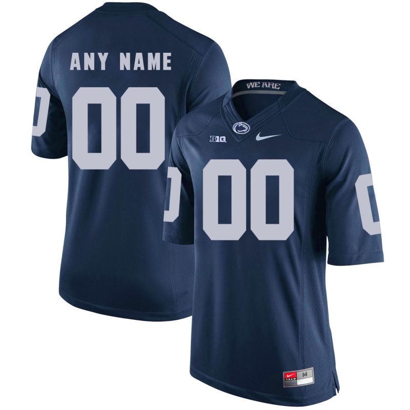 Custom Penn State Jersey Nittany Lions Football Dark Blue Big Patch