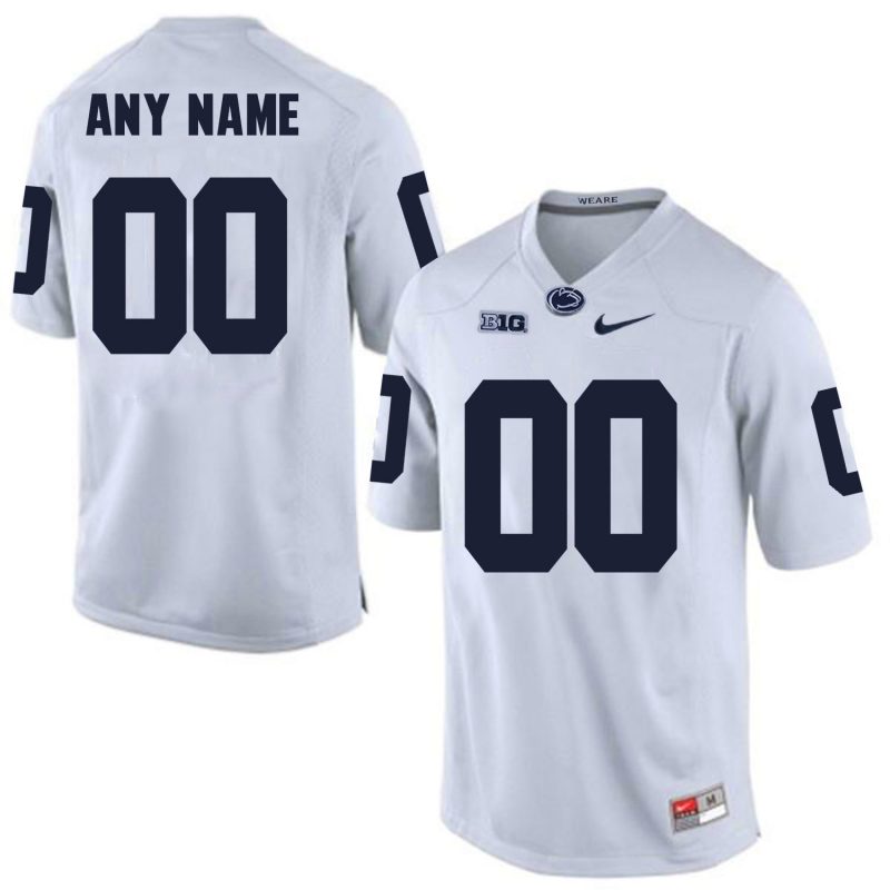 Custom Penn State Jersey Nittany Lions Football White Big Patch