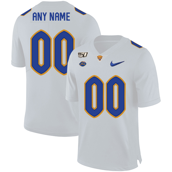 Custom Pitt Panthers Football Jersey Name and Number White