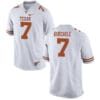 Texas Longhorns #7 Shane Buechele College Football Jersey White