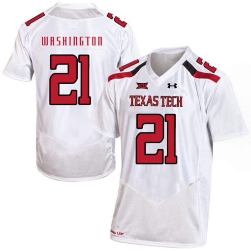 Texas Tech #21 DeAndre Washington NCAA College Football Jersey White