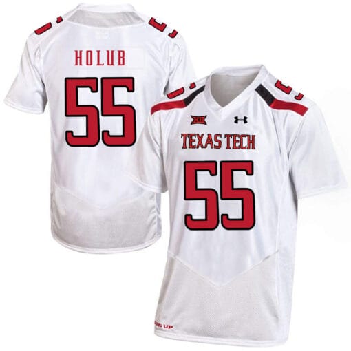Texas Tech #55 EJ Holub NCAA College Football Jersey White
