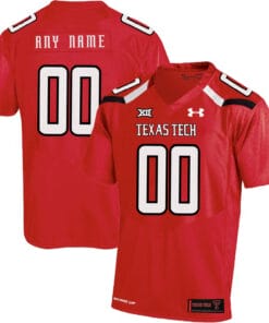 Custom Texas Tech Football Jersey Name and Number NCAA College Red