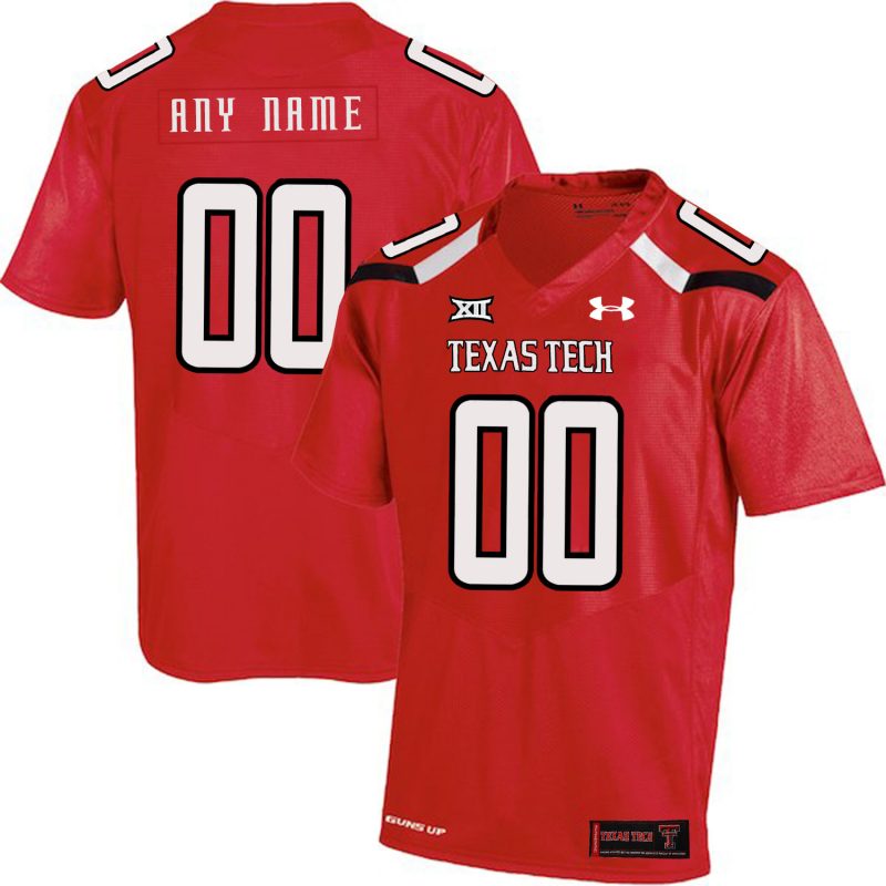 Custom Texas Tech Football Jersey Name and Number NCAA College Red