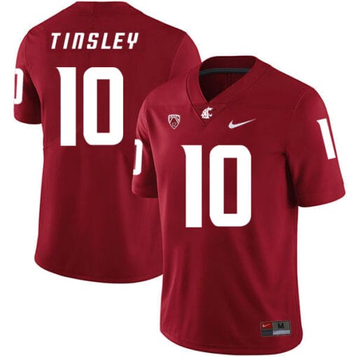Washington State Cougars #10 Trey Tinsley College Football Jersey Red