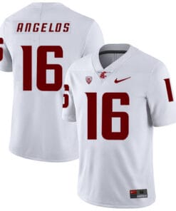 Washington State Cougars #16 Aaron Angelos NCAA Football Jersey White