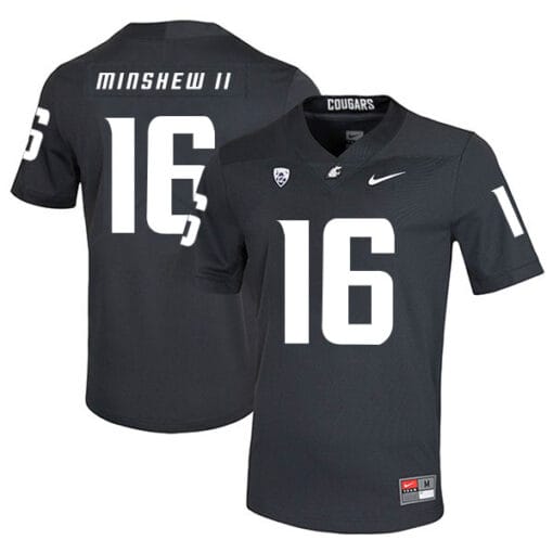 Washington State Cougars #16 Gardner Minshew II Football Jersey Black
