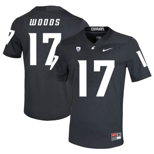Washington State Cougars #17 Kassidy Woods NCAA Football Jersey Black