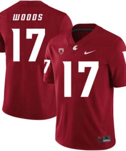 Washington State Cougars #17 Kassidy Woods NCAA Football Jersey Red