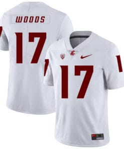 Washington State Cougars #17 Kassidy Woods NCAA Football Jersey White
