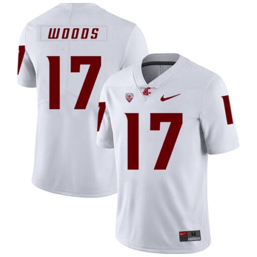 Washington State Cougars #17 Kassidy Woods NCAA Football Jersey White