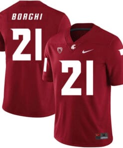 Washington State Cougars #21 Max Borghi NCAA Football Jersey Red