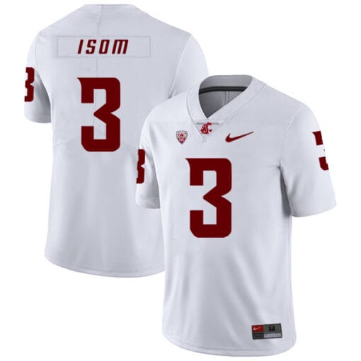 Washington State Cougars #3 Daniel Isom NCAA Football Jersey White