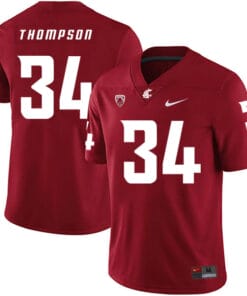 Washington State Cougars #34 Jalen Thompson NCAA Football Jersey Red