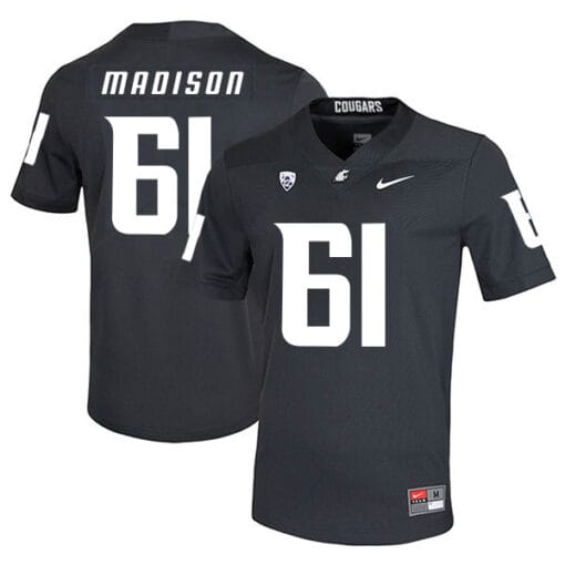 Washington State Cougars #61 Cole Madison NCAA Football Jersey Black