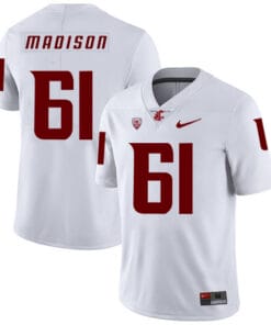 Washington State Cougars #61 Cole Madison NCAA Football Jersey White