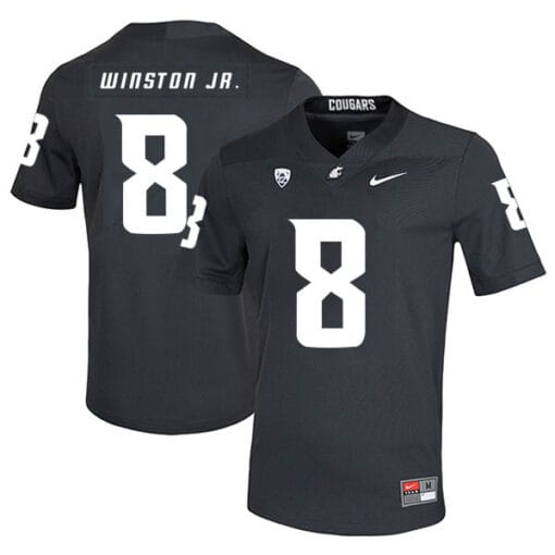Washington State Cougars #8 Easop Winston Jr. Football Jersey Black