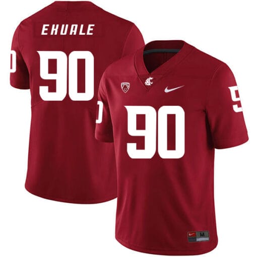 Washington State Cougars #90 Daniel Ekuale NCAA Football Jersey Red