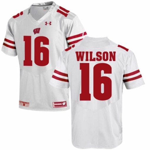 Wisconsin Badgers #16 Russell Wilson College Football Jersey White