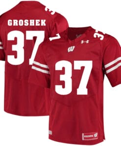 Wisconsin Badgers #37 Garrett Groshek College Football Jersey Red