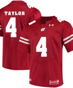 Wisconsin Badgers #4 AJ Taylor College Football Jersey Red