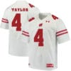 Wisconsin Badgers #4 AJ Taylor College Football Jersey White