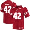 Wisconsin Badgers #42 TJ Watt College Football Jersey White Red