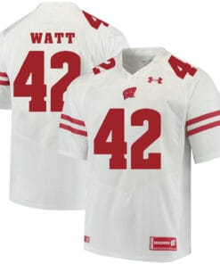 Wisconsin Badgers #42 TJ Watt College Football Jersey White White