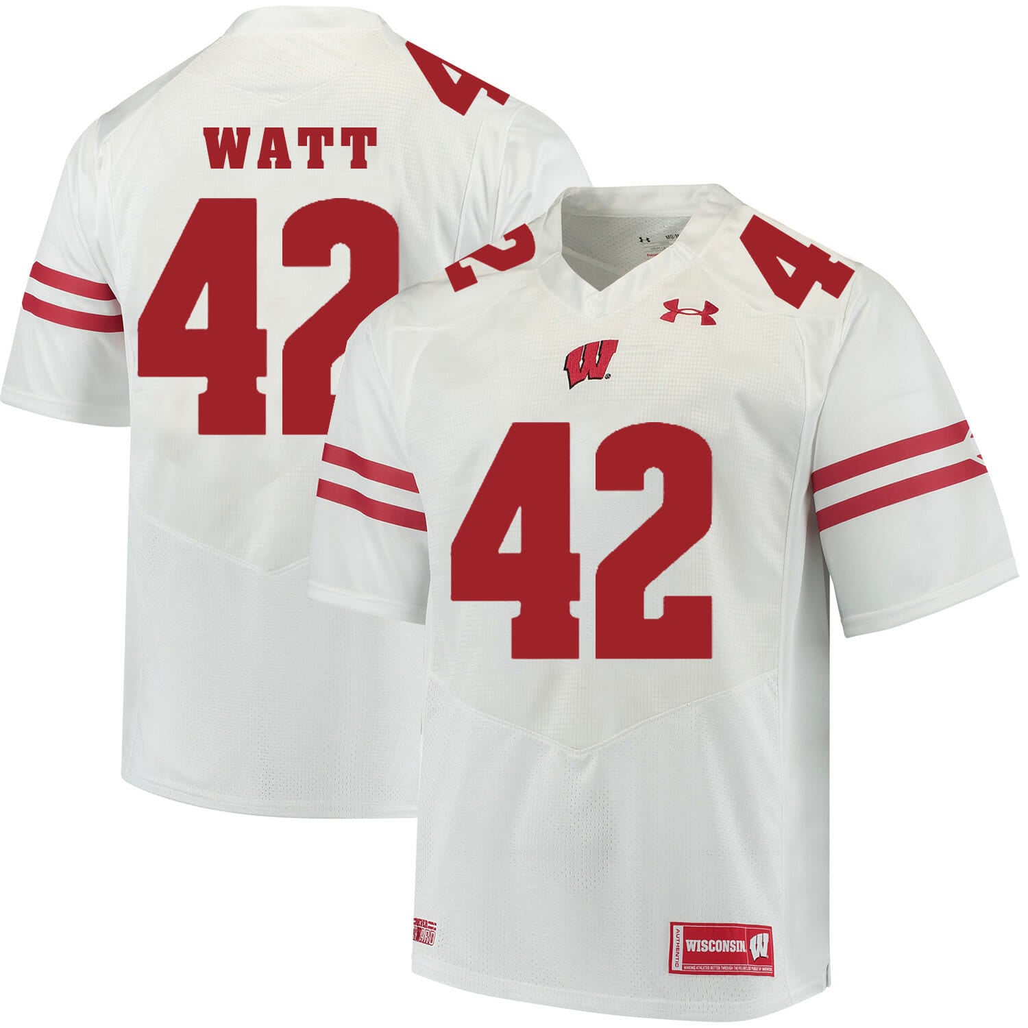 Wisconsin Badgers #42 TJ Watt College Football Jersey White White
