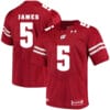 Wisconsin Badgers #5 Chris James College Football Jersey Red