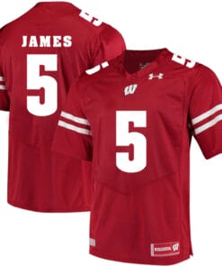 Wisconsin Badgers #5 Chris James College Football Jersey Red