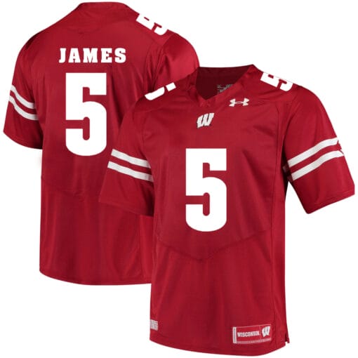Wisconsin Badgers #5 Chris James College Football Jersey Red