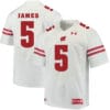 Wisconsin Badgers #5 Chris James College Football Jersey White