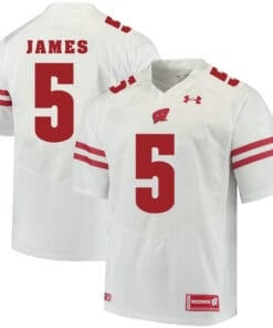 Wisconsin Badgers #5 Chris James College Football Jersey White