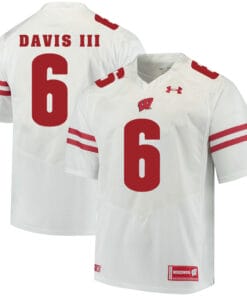Wisconsin Badgers #6 Danny Davis III College Football Jersey White