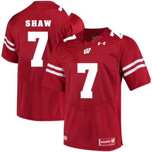 Wisconsin Badgers #7 Bradrick Shaw College Football Jersey Red