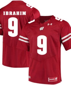 Wisconsin Badgers #9 Rachid Ibrahim College Football Jersey Red