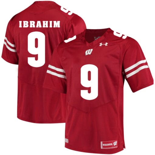 Wisconsin Badgers #9 Rachid Ibrahim College Football Jersey Red